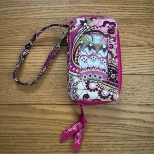 Vera Bradley Pink and Brown Wristlet
